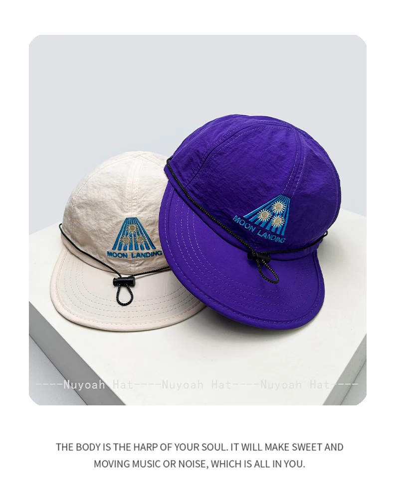 Korean Quick-dry Embroidered Letters Baseball Hats Sunshade Drawstring New Men Women Versatile Ins Fashion Peaked Caps Flat Brim