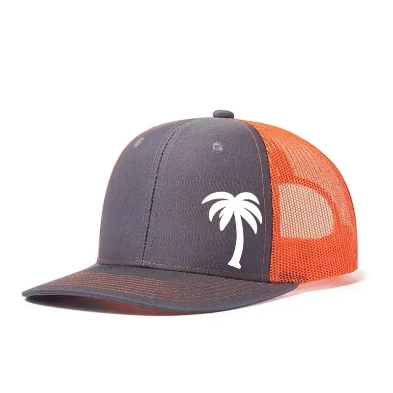 Palm Tree Printed Adjustable Baseball Cap Snapback Dad Hat Breathable Trucker Mesh Hat Golf Fishing Outdoor Sun Cap