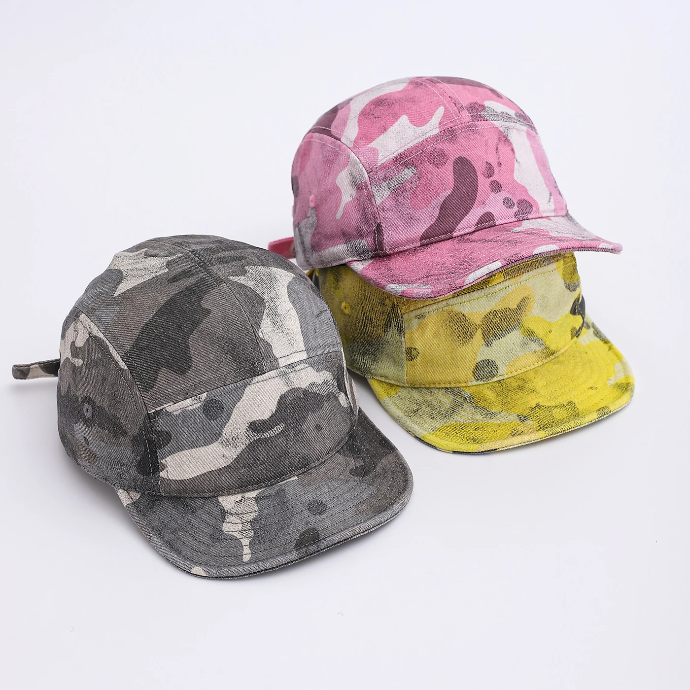American-Style Camouflage Five-Layer Soft-Brimmed Street Casual Cap Suitable for Both Men and Women, Baseball Cap