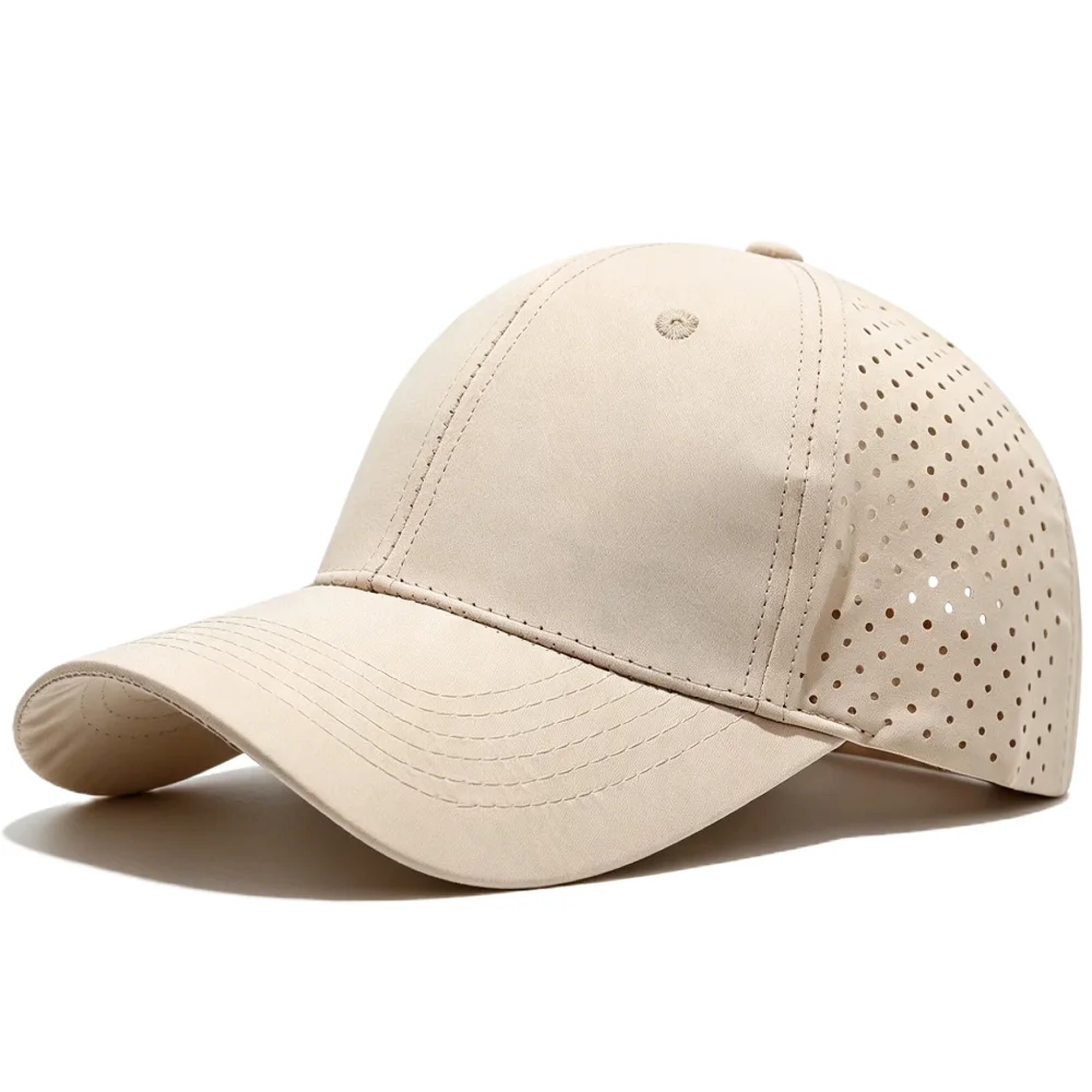 Unisex Perforated Quick-Dry Baseball Cap For Men Women Breathable Mesh Hat Sport Dad Hat Solid Color Casual Sun Visor Cap