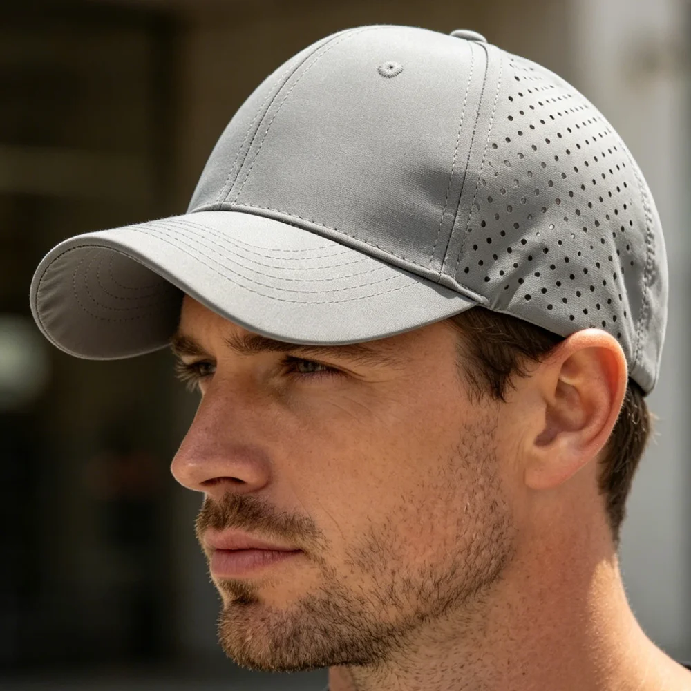 Unisex Perforated Quick-Dry Baseball Cap For Men Women Breathable Mesh Hat Sport Dad Hat Solid Color Casual Sun Visor Cap