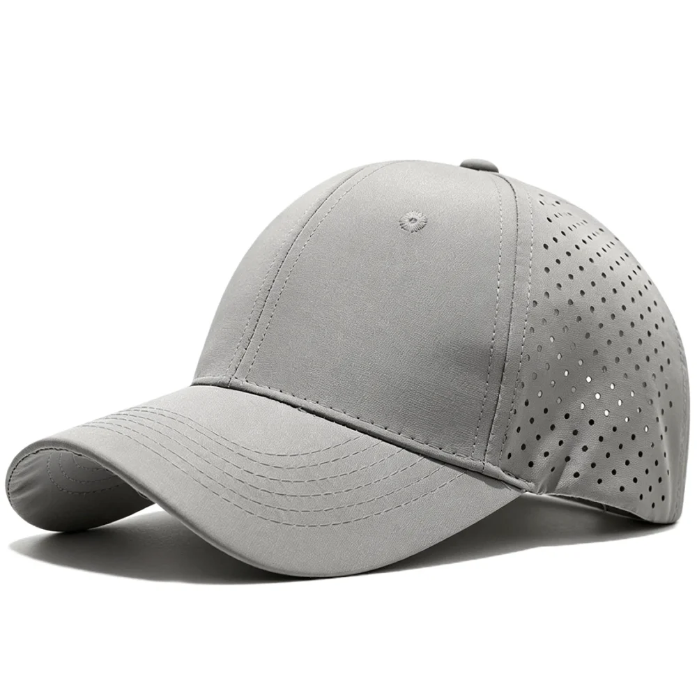 Unisex Perforated Quick-Dry Baseball Cap For Men Women Breathable Mesh Hat Sport Dad Hat Solid Color Casual Sun Visor Cap