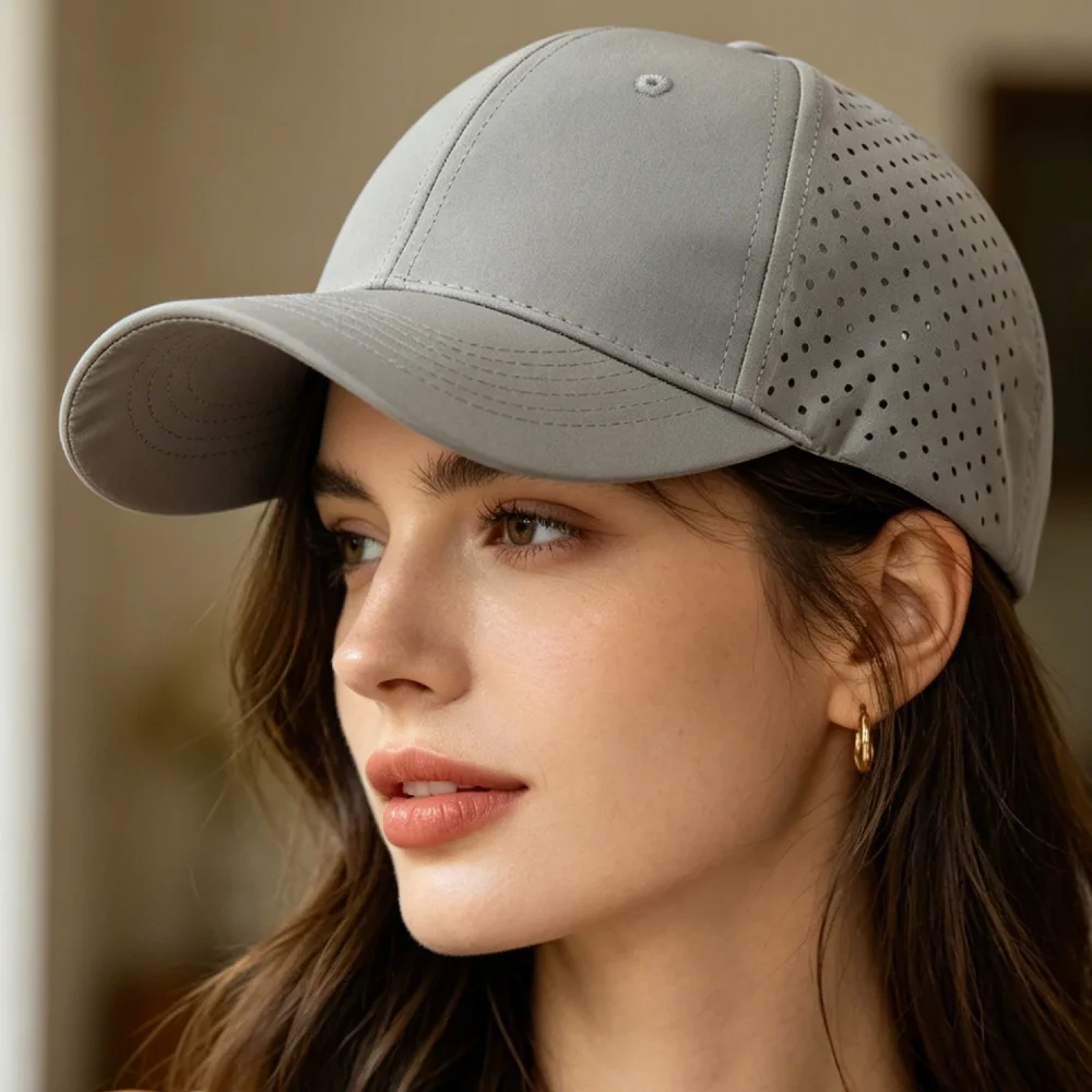 Unisex Perforated Quick-Dry Baseball Cap For Men Women Breathable Mesh Hat Sport Dad Hat Solid Color Casual Sun Visor Cap