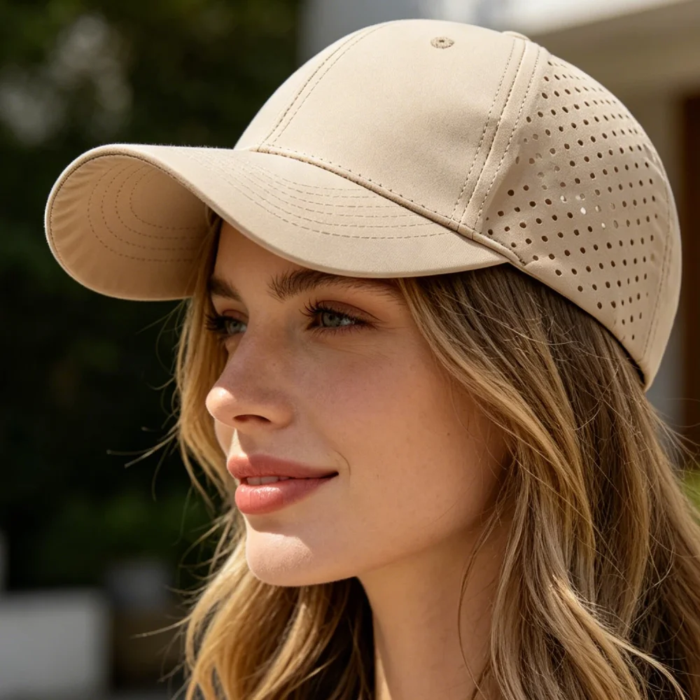 Unisex Perforated Quick-Dry Baseball Cap For Men Women Breathable Mesh Hat Sport Dad Hat Solid Color Casual Sun Visor Cap