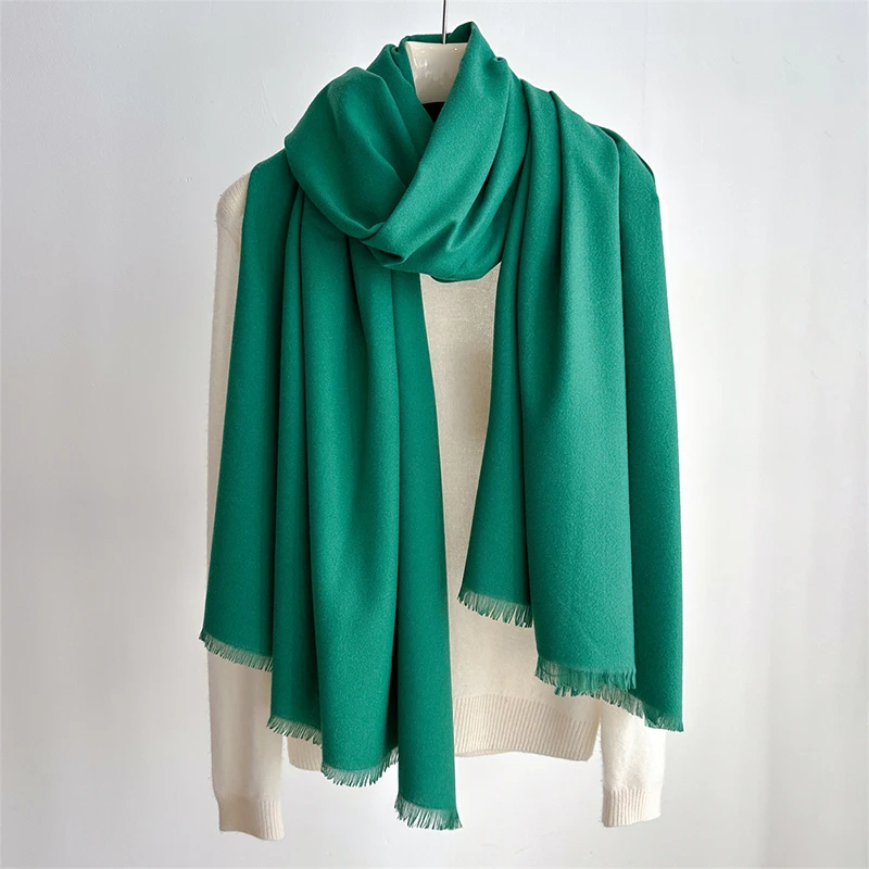 Fashion Winter Cashmere Scarf for Women Warm Solid Color Wraps Shawls Bandana Foulard Neckerchief Poncho Echarpe Pashmina Stoles