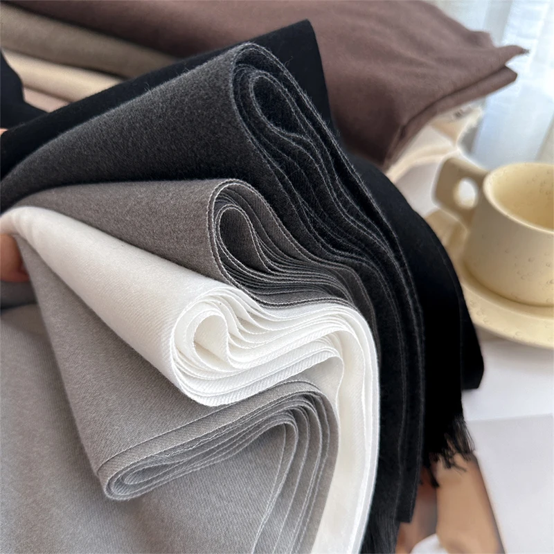 Fashion Winter Cashmere Scarf for Women Warm Solid Color Wraps Shawls Bandana Foulard Neckerchief Poncho Echarpe Pashmina Stoles