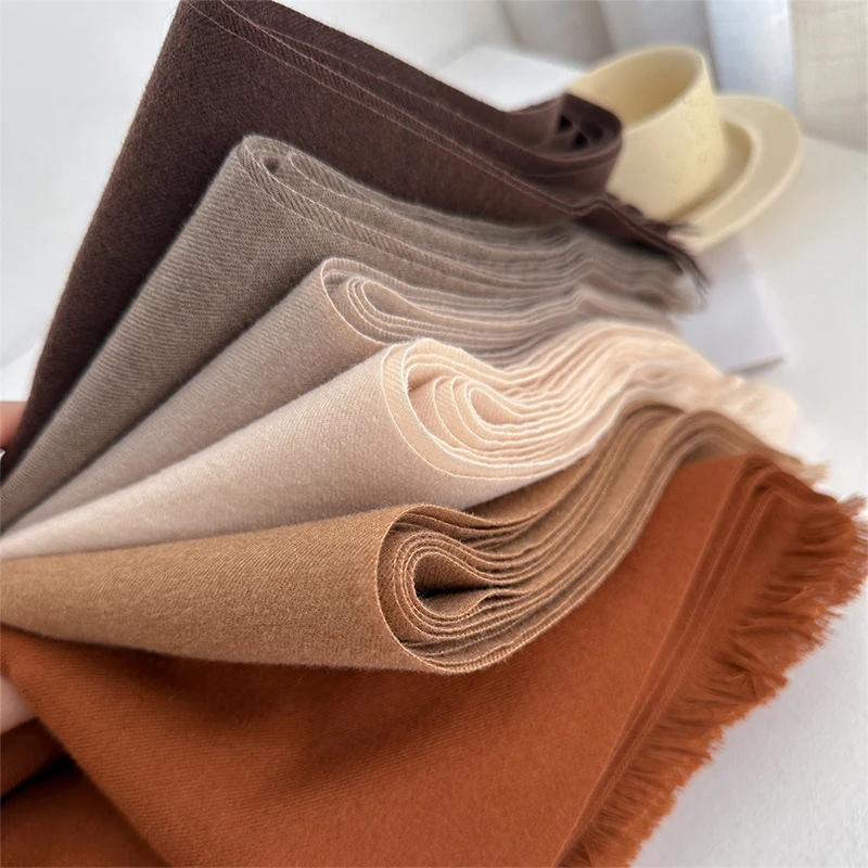 Fashion Winter Cashmere Scarf for Women Warm Solid Color Wraps Shawls Bandana Foulard Neckerchief Poncho Echarpe Pashmina Stoles