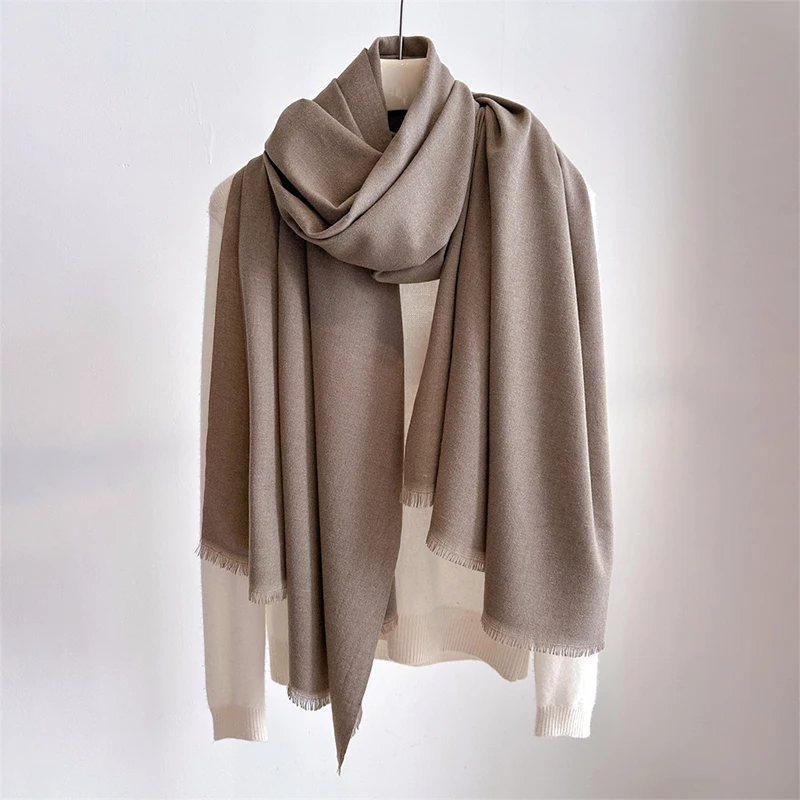 Fashion Winter Cashmere Scarf for Women Warm Solid Color Wraps Shawls Bandana Foulard Neckerchief Poncho Echarpe Pashmina Stoles