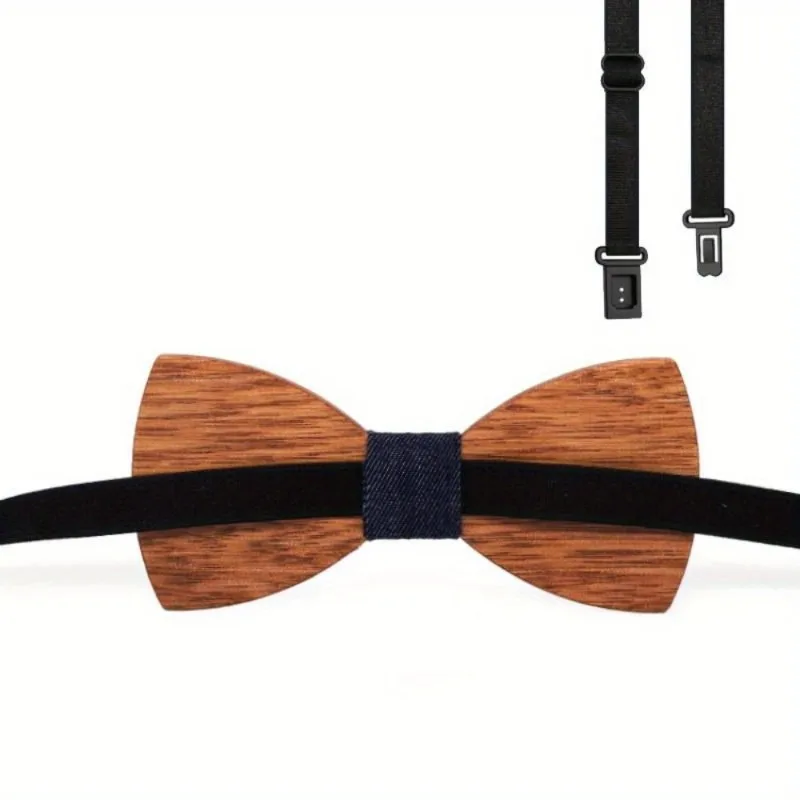 Wood Bow Tie Mens Wooden Bow Ties Party Business Butterfly Cravat Party Ties for Men Wood Ties