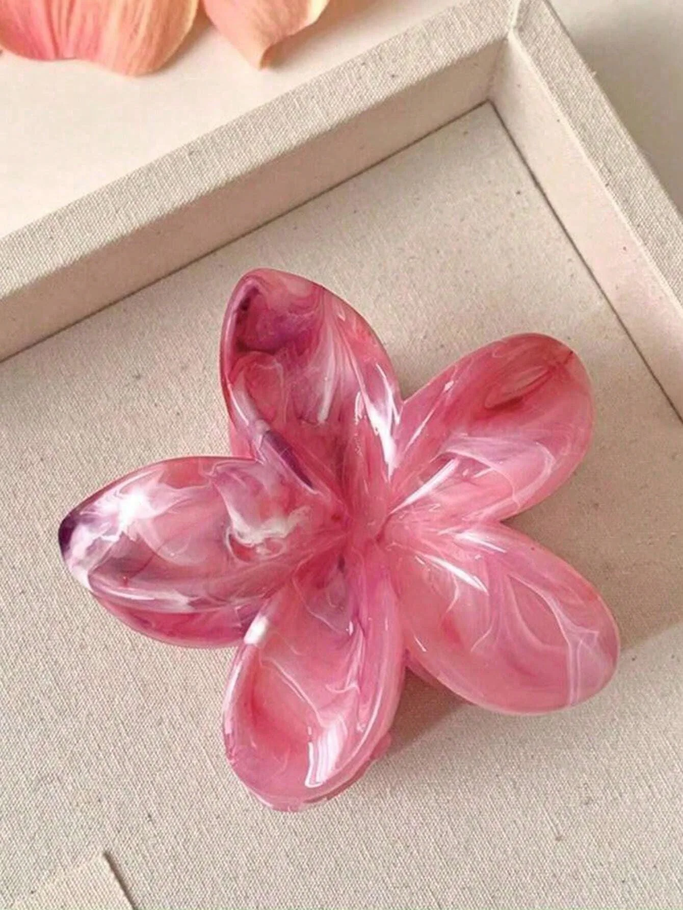 1/6Pcs 1.57in color random gradient egg flower grip clip Bauhinia flower hair clip high-end women's back of the head shark clip
