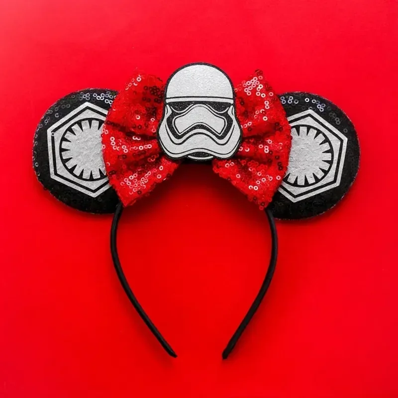 Disney Star Wars R2-D2 Ears Headband Women Cute BB-8 Hairband Girl Sequins Bow Hair Accessories Kids Birthday Festival Gift