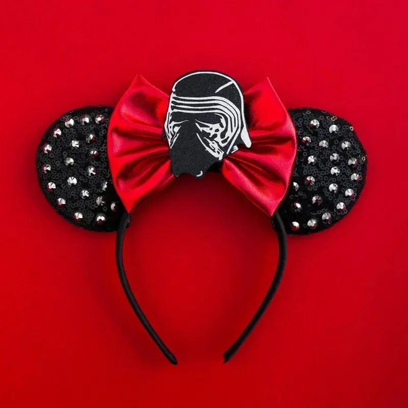 Disney Star Wars R2-D2 Ears Headband Women Cute BB-8 Hairband Girl Sequins Bow Hair Accessories Kids Birthday Festival Gift