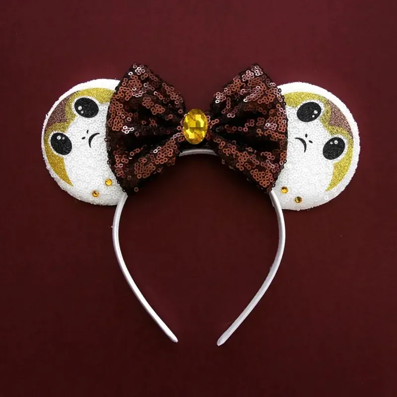 Disney Star Wars R2-D2 Ears Headband Women Cute BB-8 Hairband Girl Sequins Bow Hair Accessories Kids Birthday Festival Gift