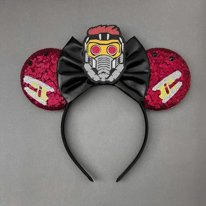 Disney Star Wars R2-D2 Ears Headband Women Cute BB-8 Hairband Girl Sequins Bow Hair Accessories Kids Birthday Festival Gift