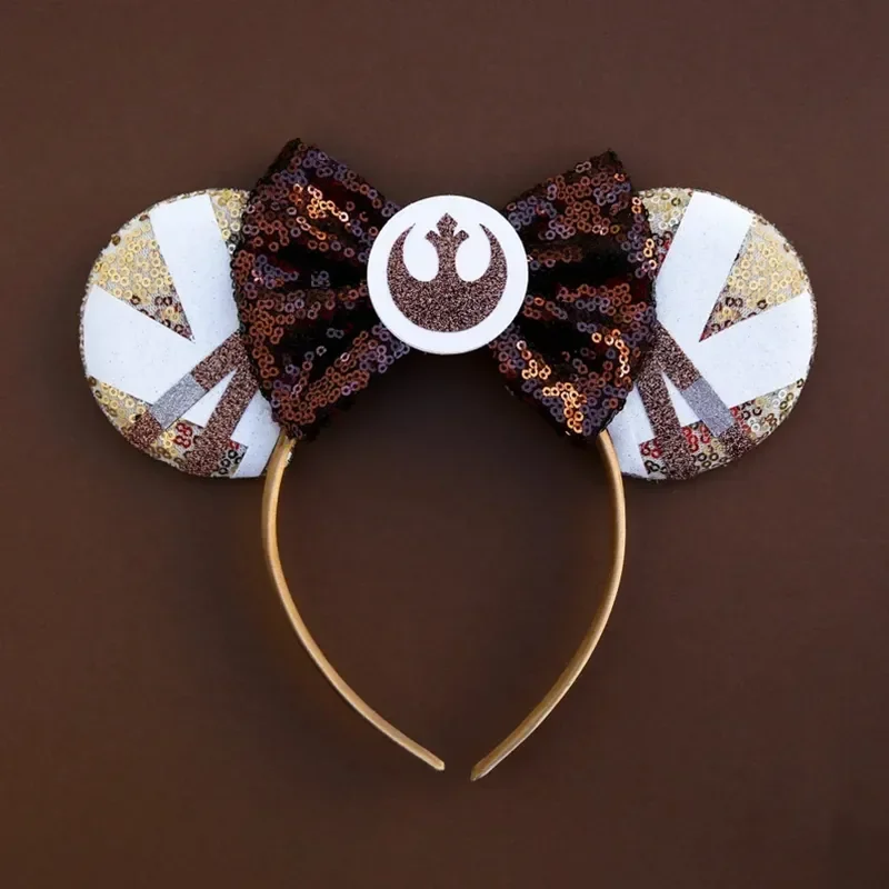 Disney Star Wars R2-D2 Ears Headband Women Cute BB-8 Hairband Girl Sequins Bow Hair Accessories Kids Birthday Festival Gift