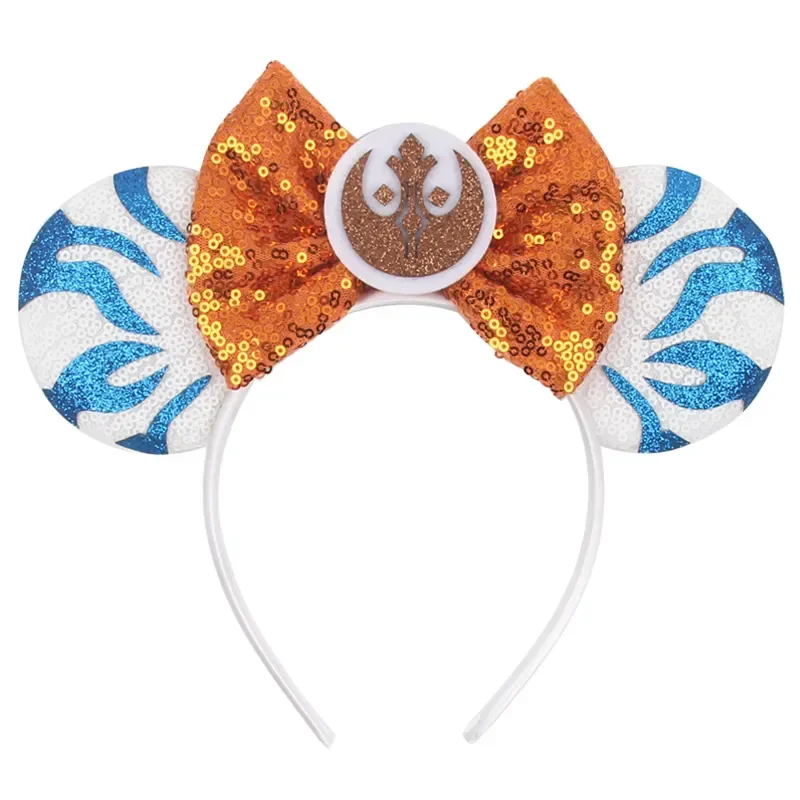 Disney Star Wars R2-D2 Ears Headband Women Cute BB-8 Hairband Girl Sequins Bow Hair Accessories Kids Birthday Festival Gift