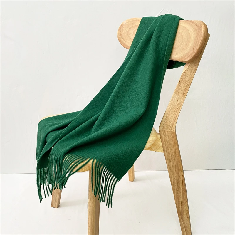 Luxury Brand Design Solid Cashmere Scarf for Women Winter Pashmina Blanket Lady Warm Thicken Shawl Wrap Tassel Echarpe Poncho