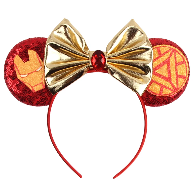 1pc Cartoon Mouse Ear Hair Accessory Cartoon Spider Pattern Sequin Bow Hair Hoops With Unisex Theme Party Hairbands
