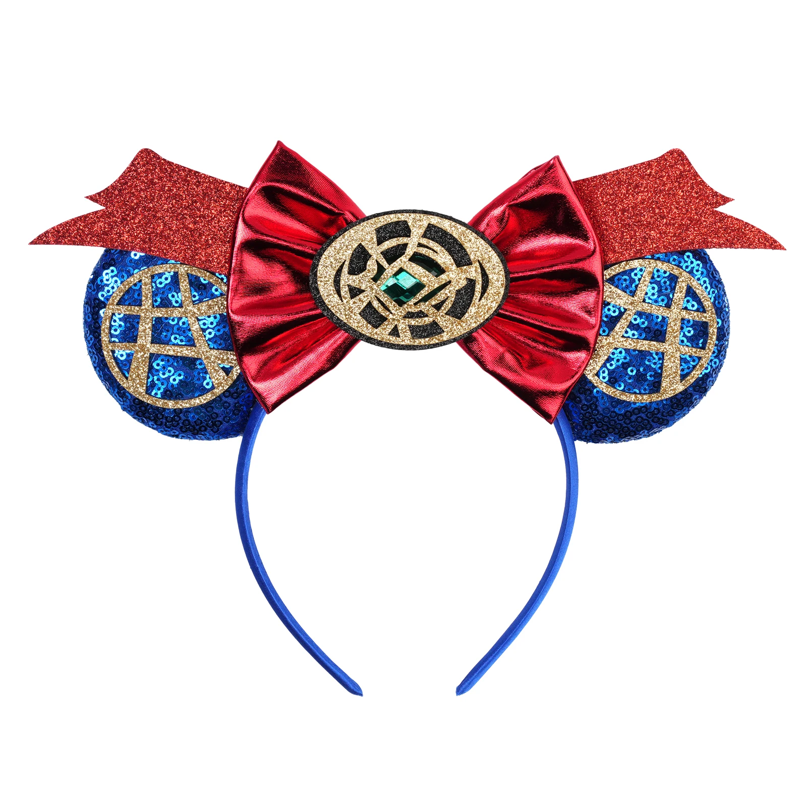 1pc Cartoon Mouse Ear Hair Accessory Cartoon Spider Pattern Sequin Bow Hair Hoops With Unisex Theme Party Hairbands
