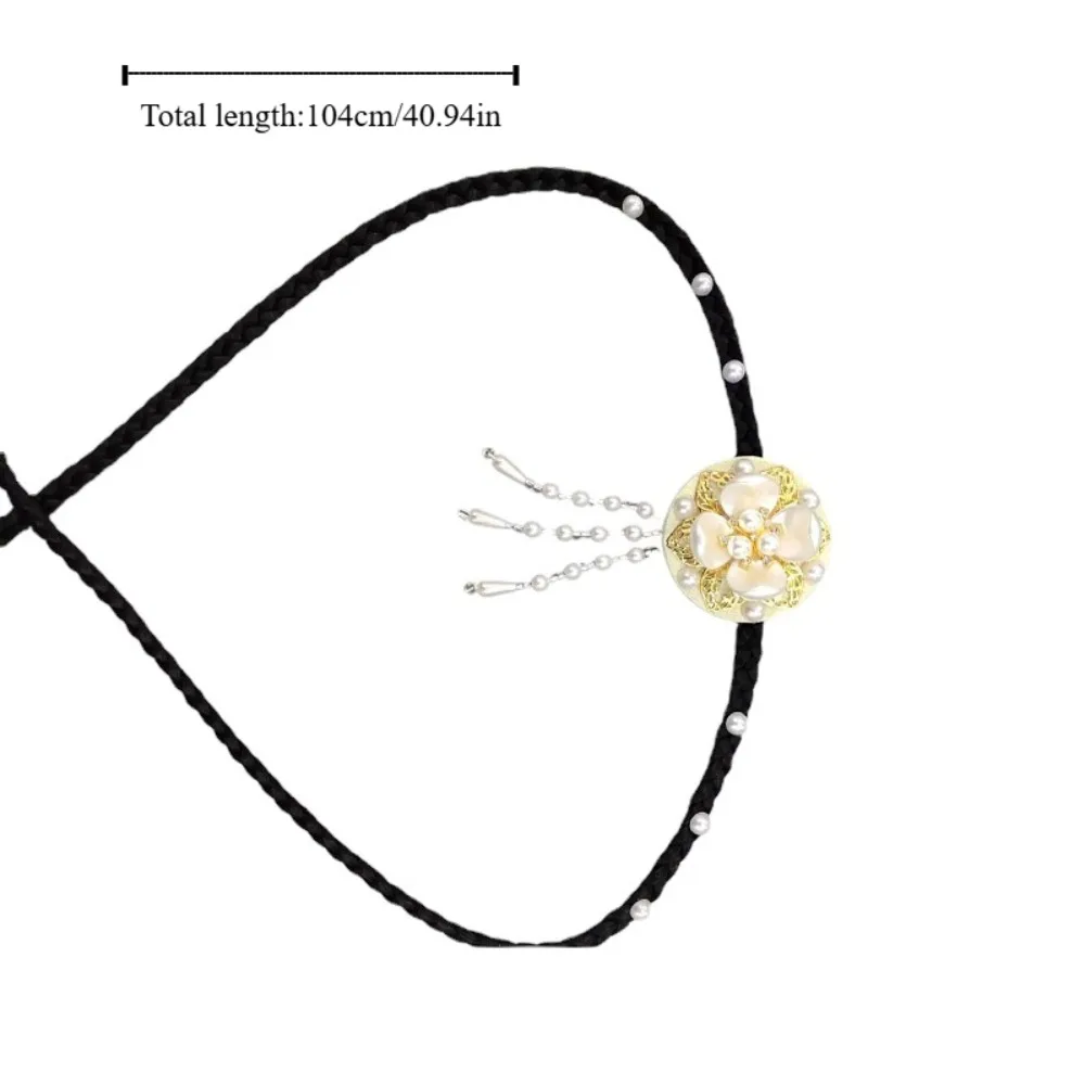 Fashion Flower Hanbok Wig Headdress Tassel Traditional Korea Ethnic Style Hairband Elegant Classical Stage Dance Hair Hoop Girls