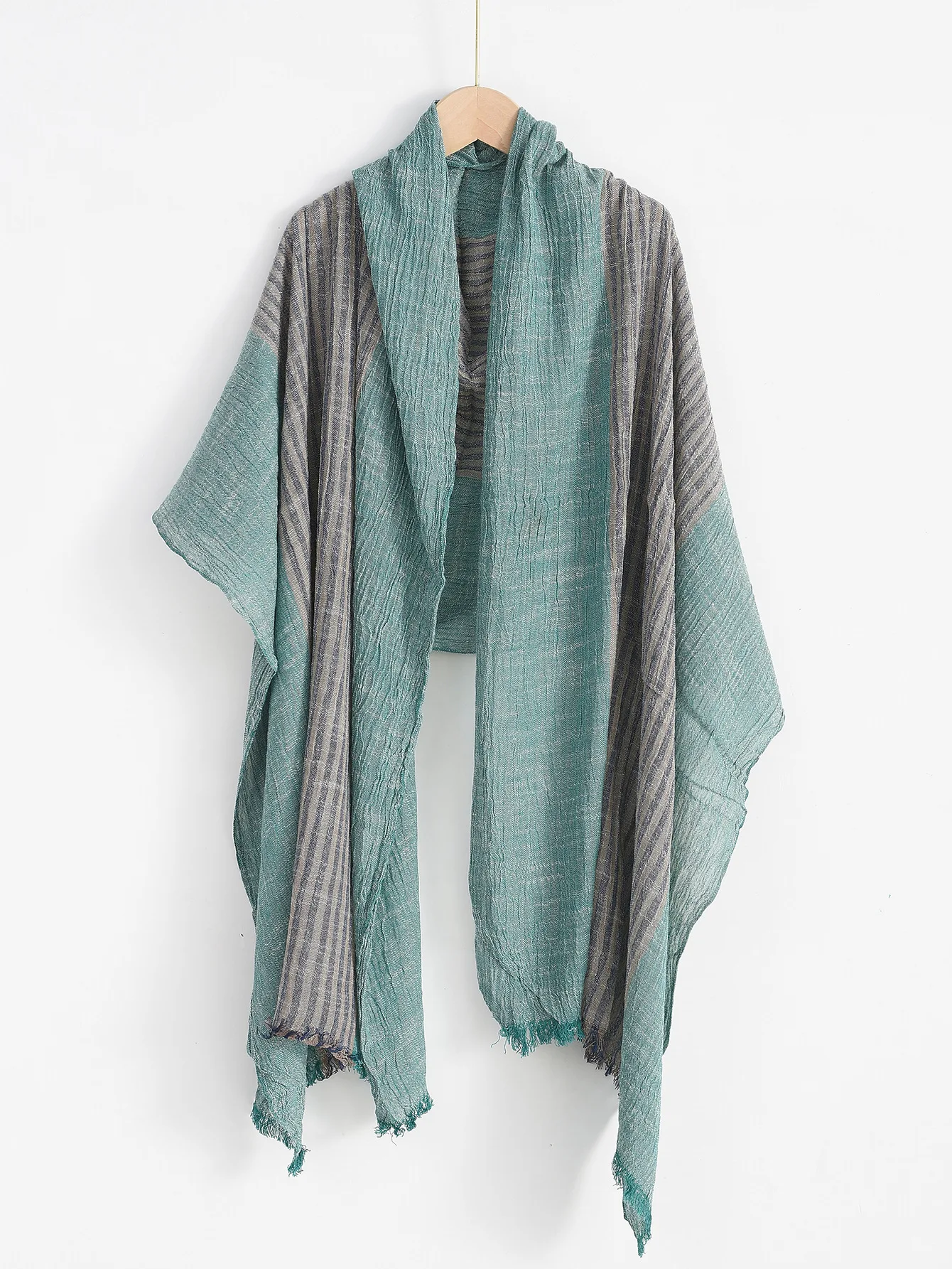 Fashion Patchwork Striped Men's Scarf Cotton Linen Autumn Winter Warm Neckerchief Short Tassel Bufanda Male Accessories Scarves