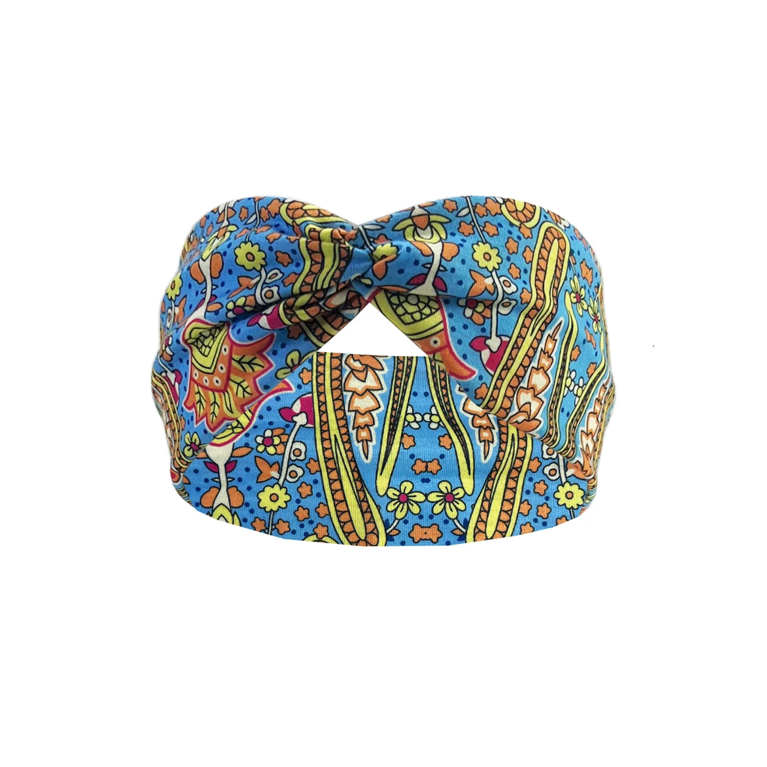 Bohemian Yoga Sweat Absorbent Elastic Headband Walnut Shaped Hair Tie for Sports And Fitness Activities
