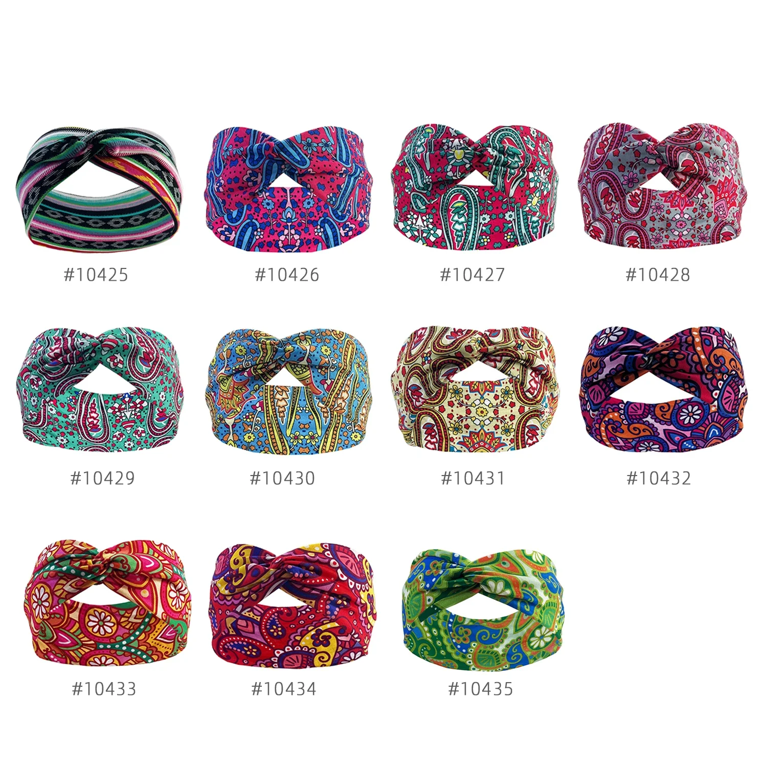 Bohemian Yoga Sweat Absorbent Elastic Headband Walnut Shaped Hair Tie for Sports And Fitness Activities