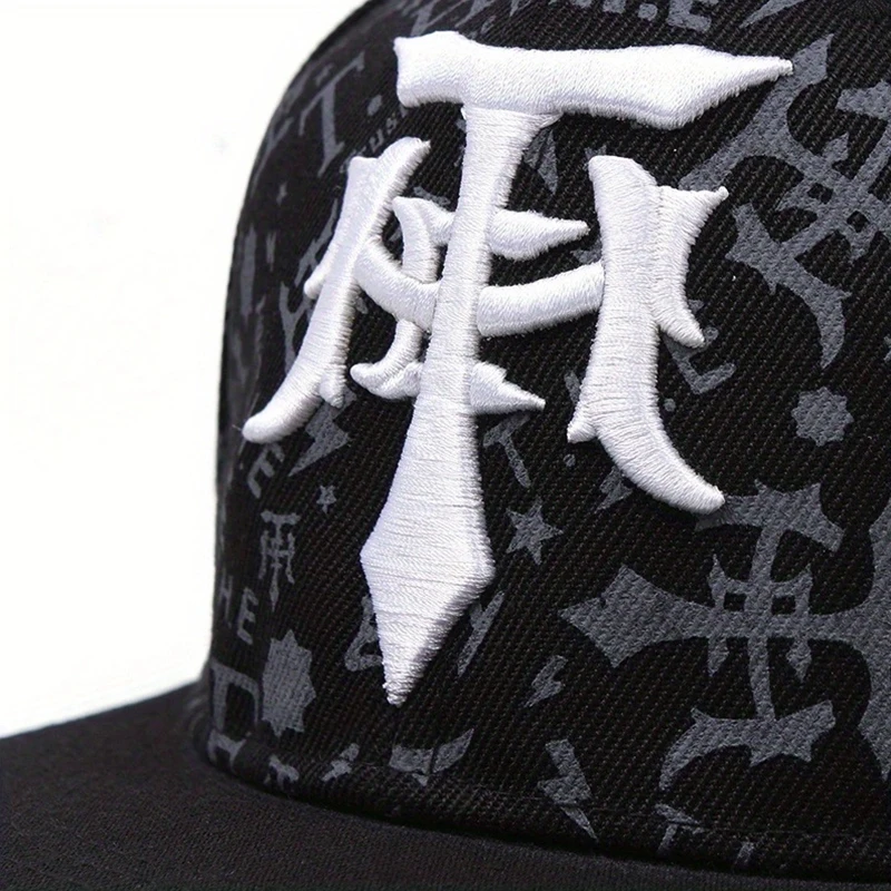 2025 Creative New Baseball Hat T Embroidery Graffiti HipHop Hat Street Fashion Decorative Hat Daily Leisure Flat Edge Hat Unisex