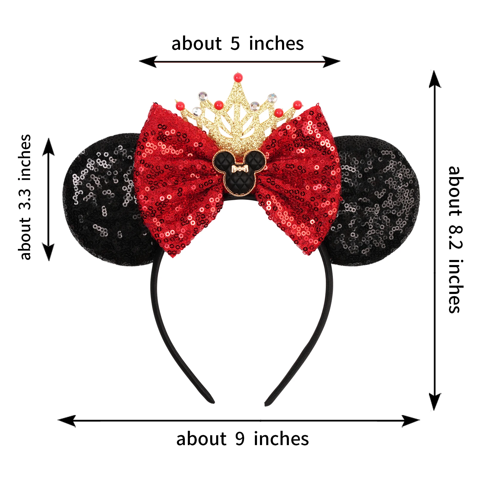 Disney Valentine's Day Mickey Headband Children Sequins Bow Hairband For Girls Children Featival Party DIY Headwear Accessories