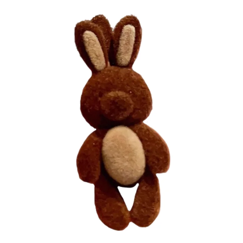 Cute Bear Flocked Duckbill Hair Clip Bangs Side Clip Forehead Barrette Hairpin for Women