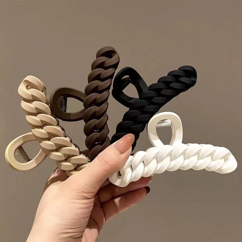 Korean Acrylic Matte Hair Claw Clamp Geometric Cross Hair Crab Clip Barrettes For Women Fashion Hair Accessories Shark Headbands