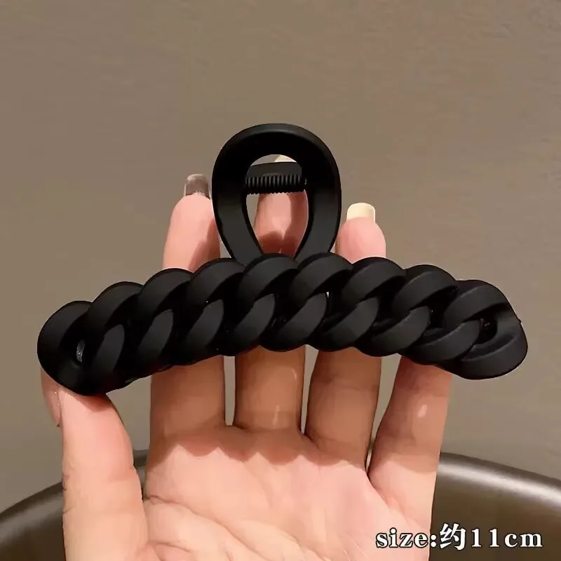 Korean Acrylic Matte Hair Claw Clamp Geometric Cross Hair Crab Clip Barrettes For Women Fashion Hair Accessories Shark Headbands