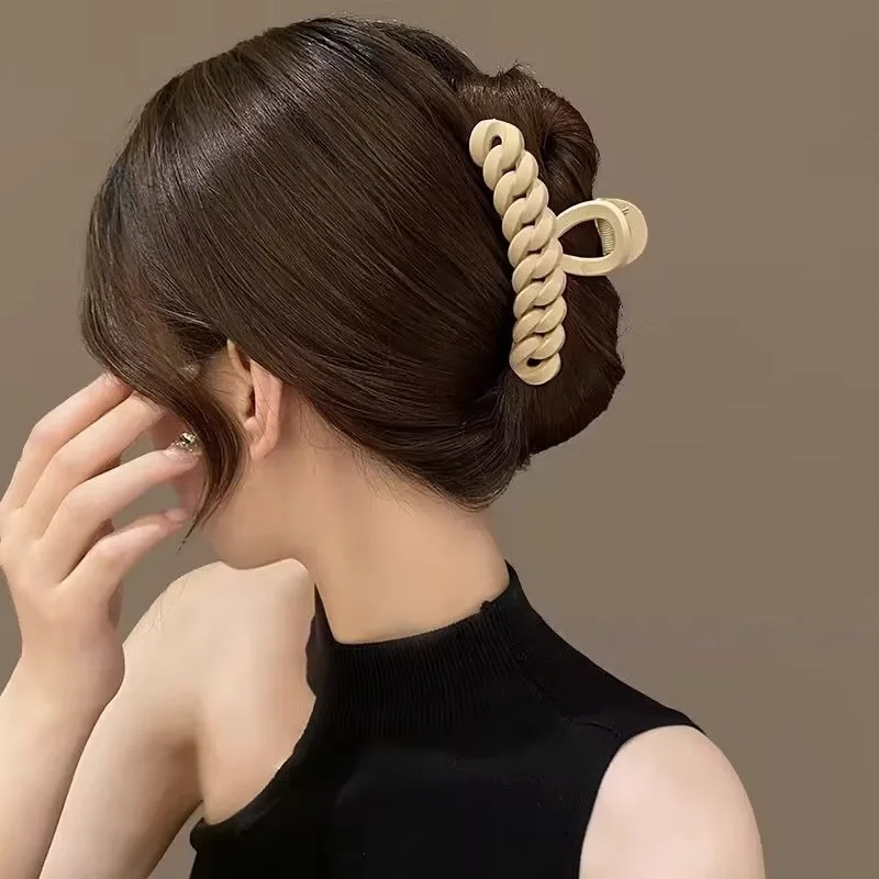 Korean Acrylic Matte Hair Claw Clamp Geometric Cross Hair Crab Clip Barrettes For Women Fashion Hair Accessories Shark Headbands
