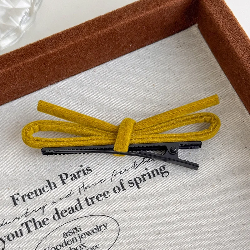 Fall/Winter New Arrivals: Korean Style Fashion Sweet Colorful Velvet 3D Bow Hair Clips, Straight Clips, Duckbill Clips