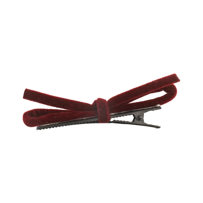 Fall/Winter New Arrivals: Korean Style Fashion Sweet Colorful Velvet 3D Bow Hair Clips, Straight Clips, Duckbill Clips