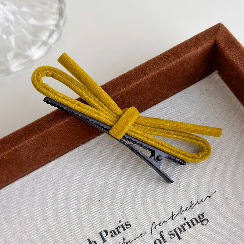Fall/Winter New Arrivals: Korean Style Fashion Sweet Colorful Velvet 3D Bow Hair Clips, Straight Clips, Duckbill Clips