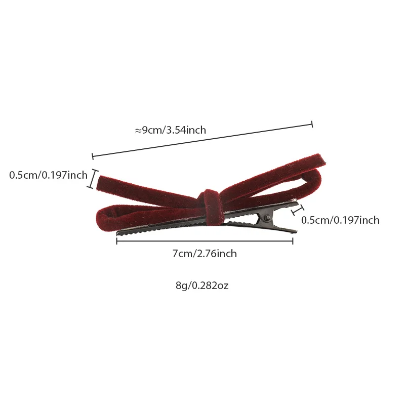 Fall/Winter New Arrivals: Korean Style Fashion Sweet Colorful Velvet 3D Bow Hair Clips, Straight Clips, Duckbill Clips