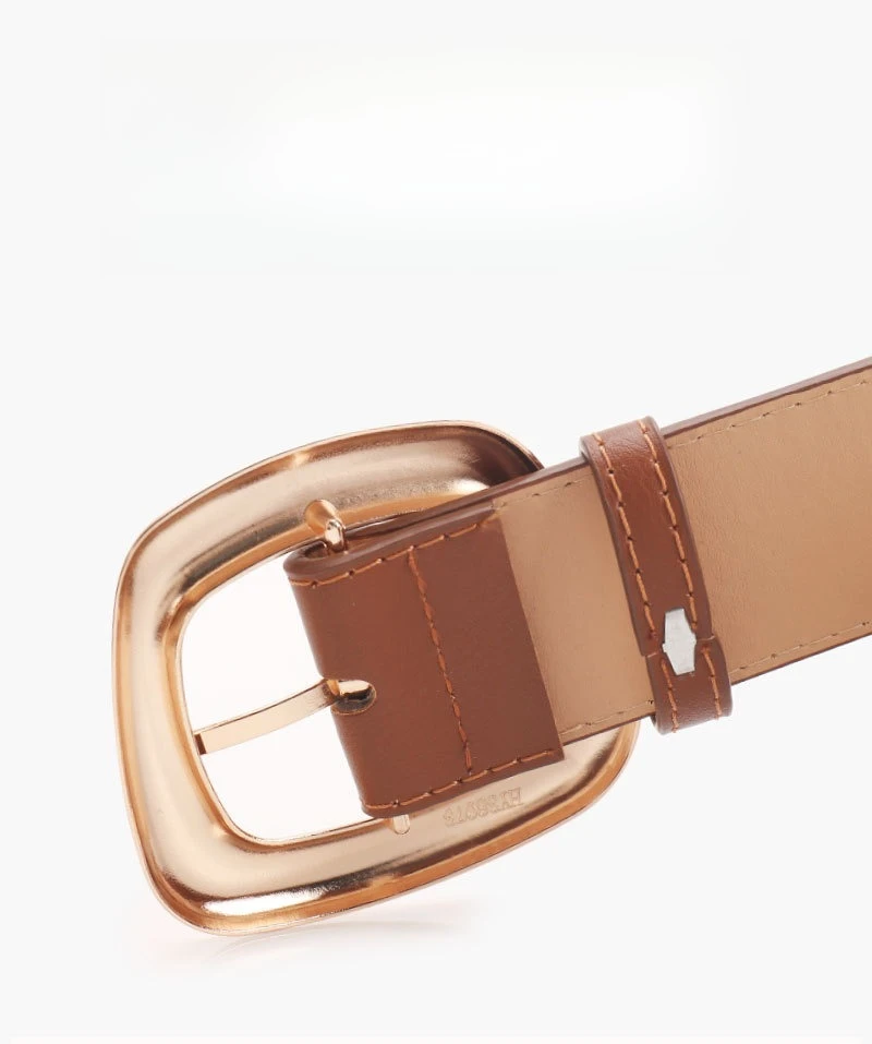 New Versatile Trapezoidal Buckle Wide Women's Belt Fashionable Commuting Casual Style Paired with Jeans Clothing Belt for Women