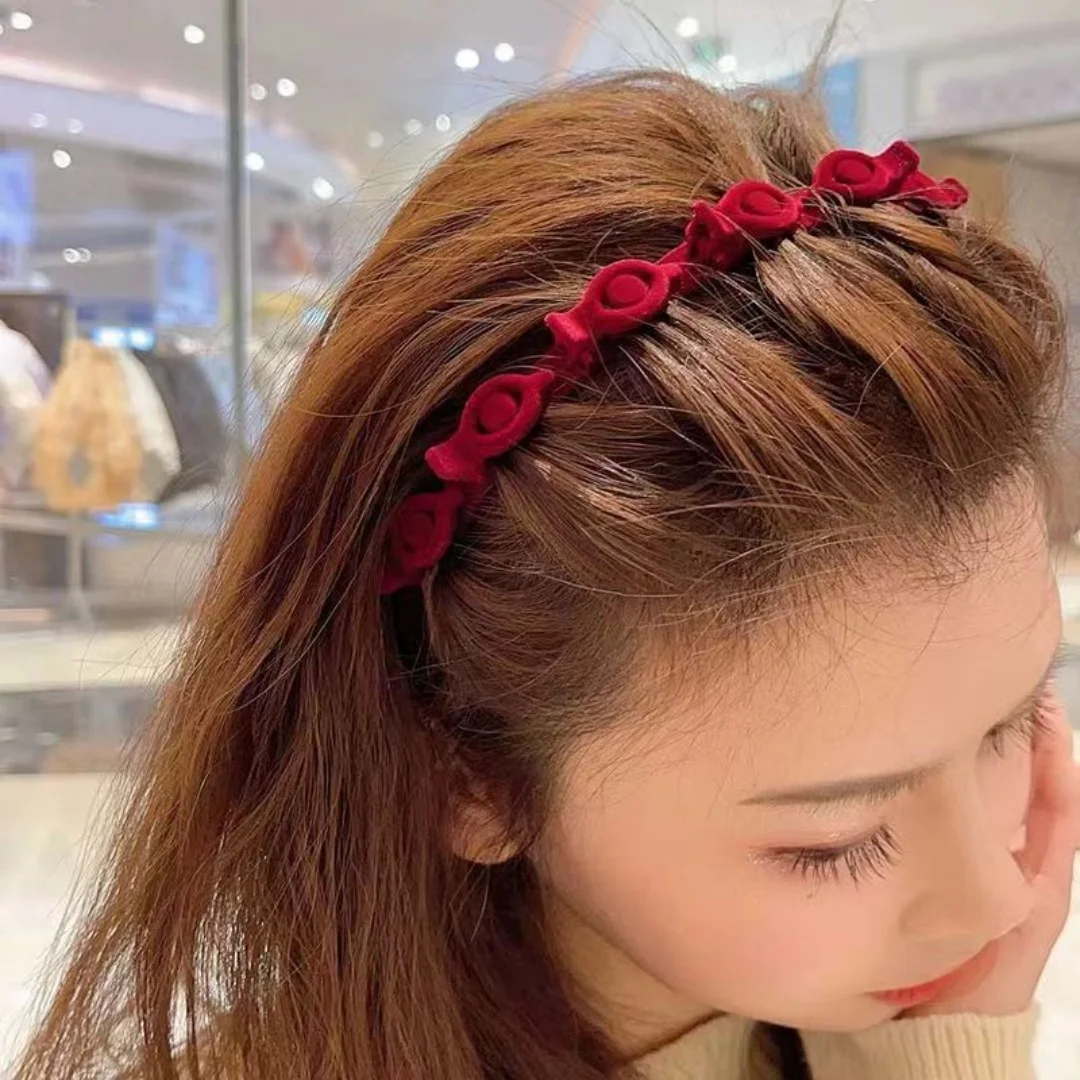 1/2/3 Set Ladies Flocking Braided Headband Simple Broken Hairpin Headband Fashionable Girls Face Washing Headband