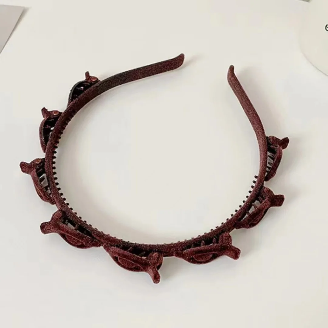1/2/3 Set Ladies Flocking Braided Headband Simple Broken Hairpin Headband Fashionable Girls Face Washing Headband