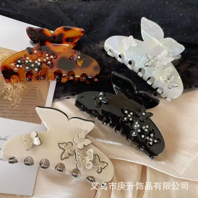 1pc New acetate butterfly gripper, large shark clip, high-end hair sensing clip, decorative hair gripper