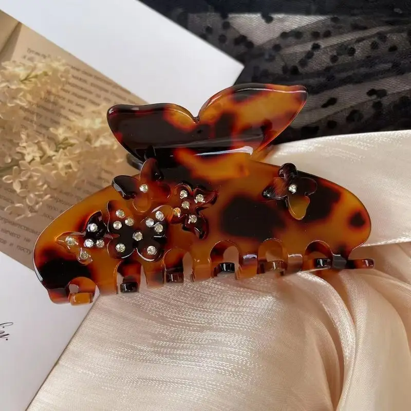 1pc New acetate butterfly gripper, large shark clip, high-end hair sensing clip, decorative hair gripper