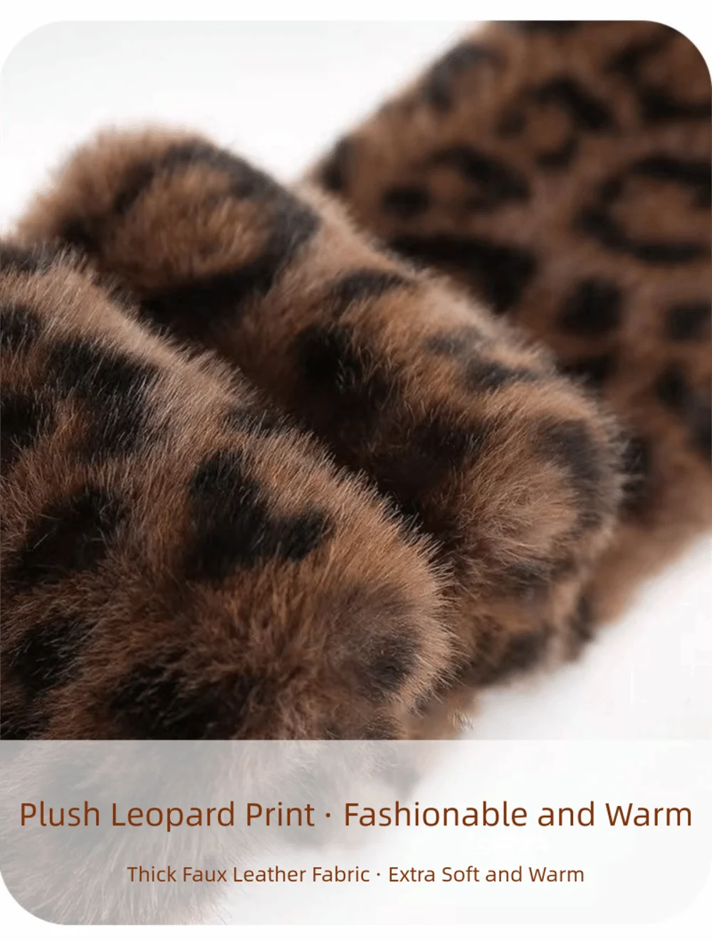 Cute Thicken Warm Leopard Print Scarf Windproof Soft Faux Fur Scarf Faux Collar Faux Rabbit Fur Winter Scarf Women's Wear