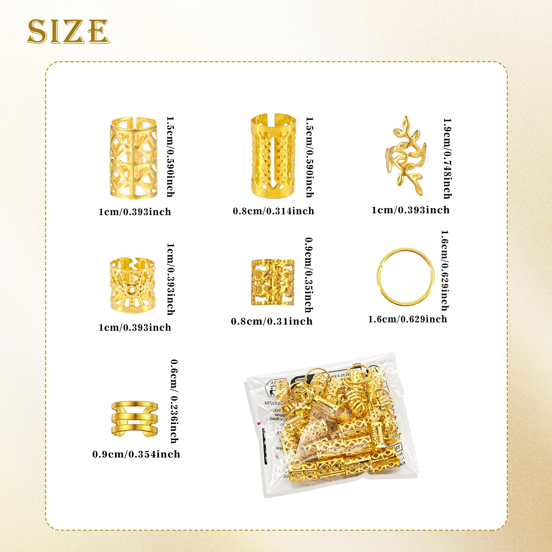 70Pcs Hair Beads Hair Cuffs Braiding Hair Rings Alloy Hair Charms For Loc Braids Hair Adjustable Metal Braid Hair Jewelry