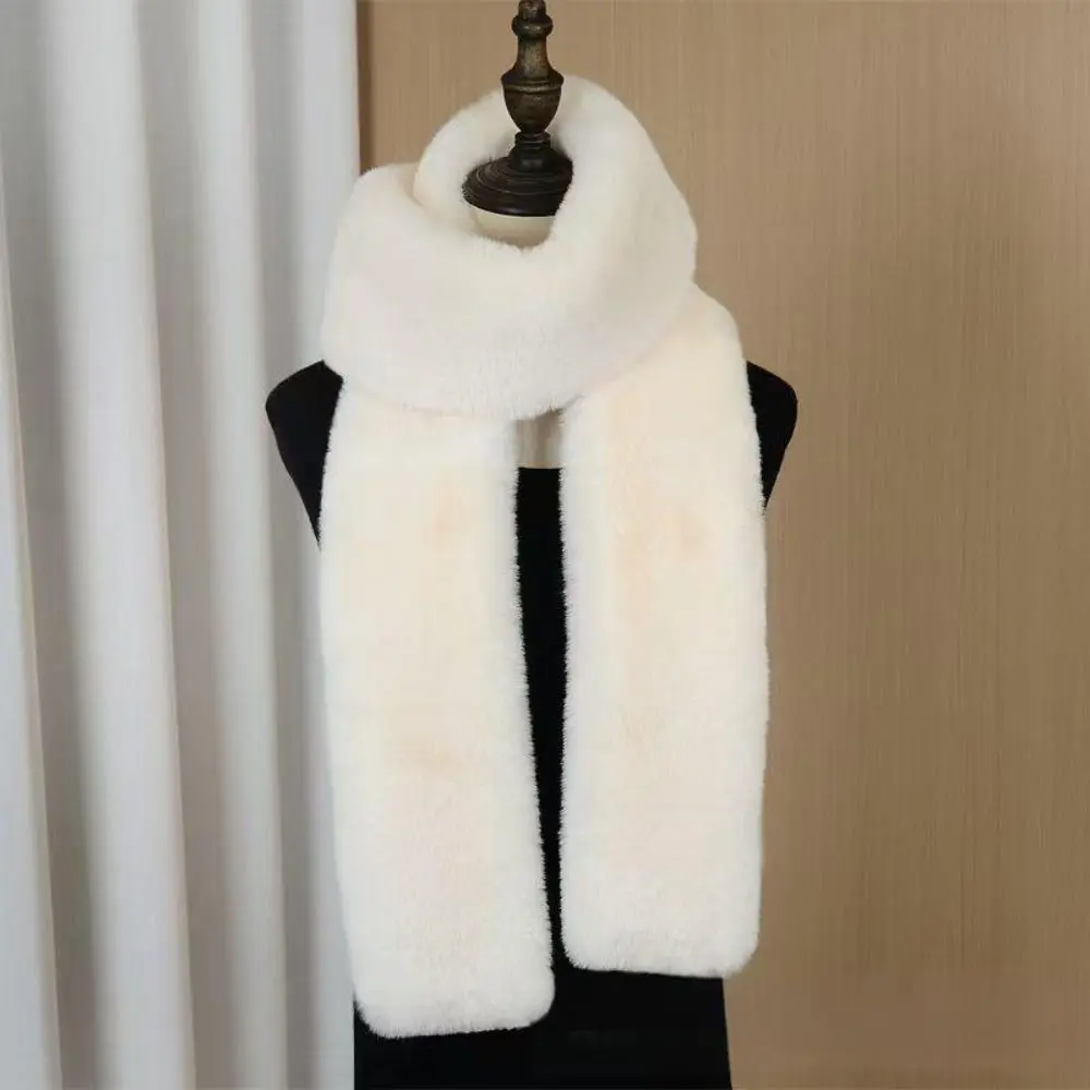 Vintage 180cm Fake Fur Long Scarf Soft Plush Fur Decor Winter Fluffy Scarf Thick Luxury Wraps Shawl Party