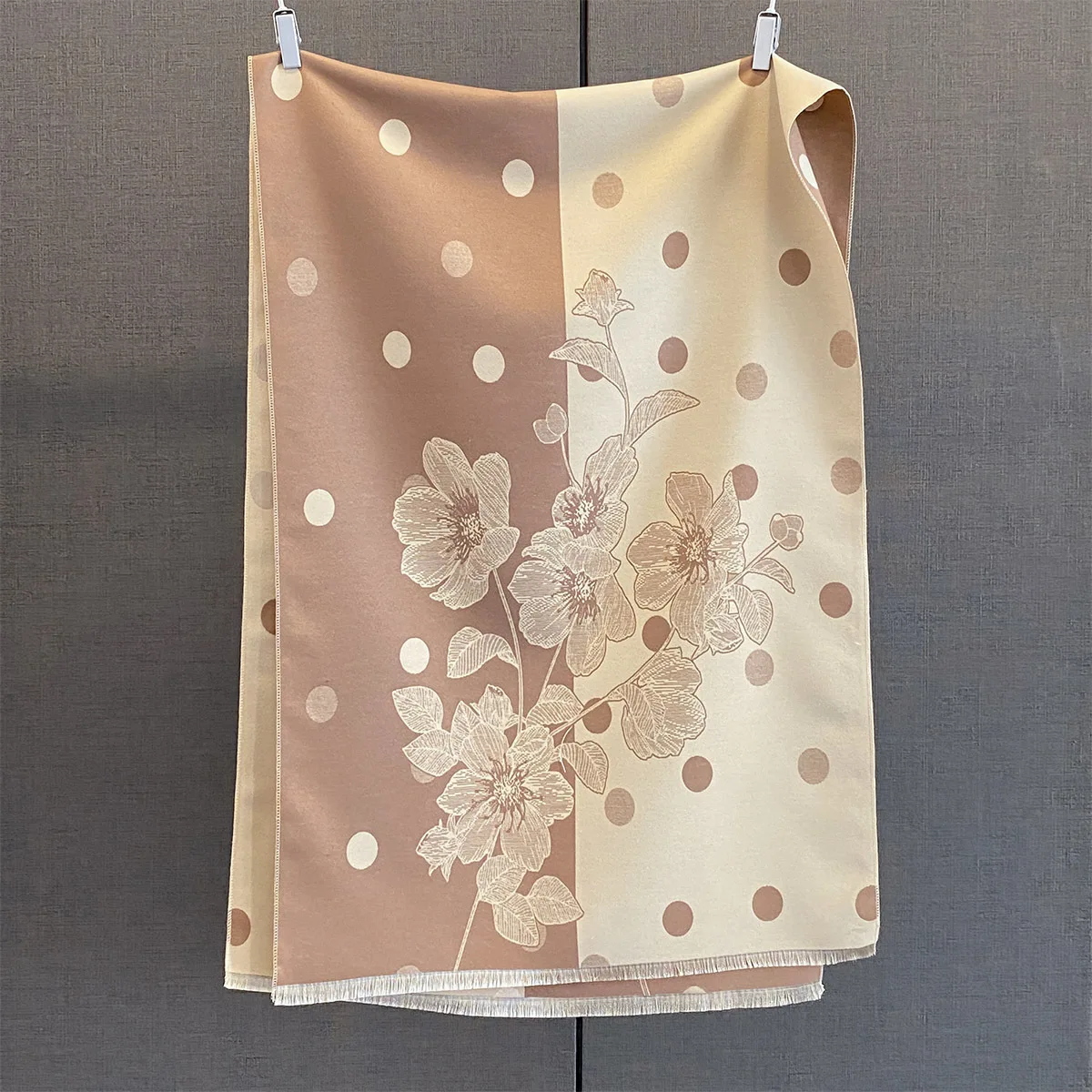 Women Autumn Winter Brand Thick Warm Scarves Cashmere Dot Floral Scarf Luxury Designer Shawl Wrap Poncho Echarpe Stoles Pashmina