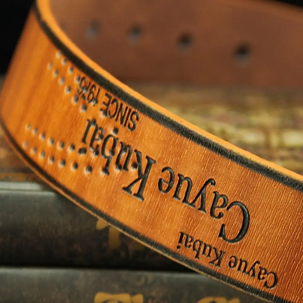 Fashion Men's Leather Belt Vintage Waistband Alloy Belts Letter Print Luxury Classic Buckle Business Belts All-match Pants Bands