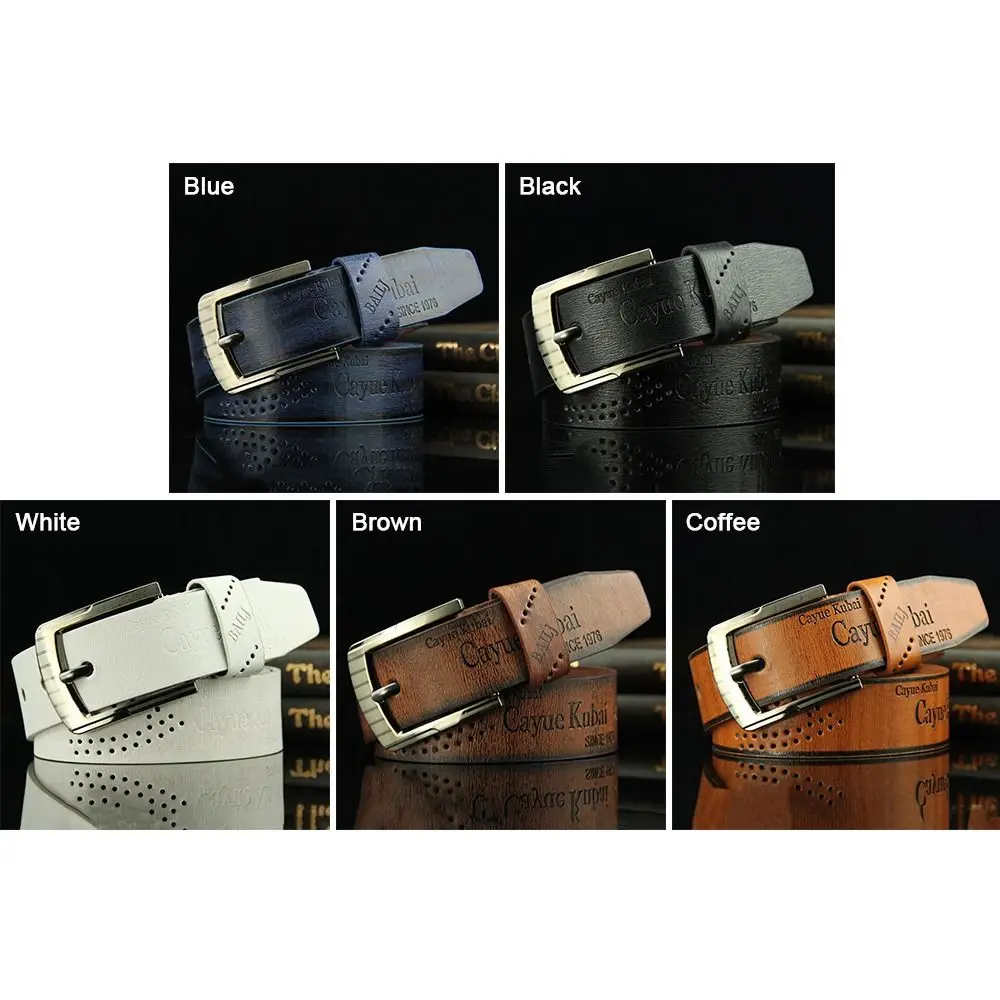 Fashion Men's Leather Belt Vintage Waistband Alloy Belts Letter Print Luxury Classic Buckle Business Belts All-match Pants Bands