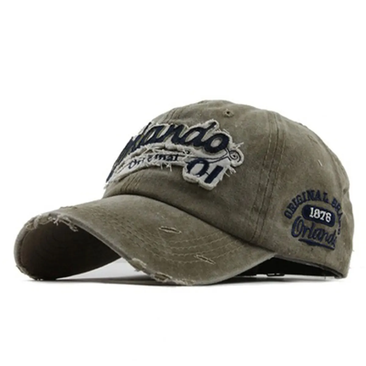 Spring and Autumn/Summer Broken Hole Baseball Hat Retro Men's and Women's Hat Alphabet Embroidered Duck Tongue Hat