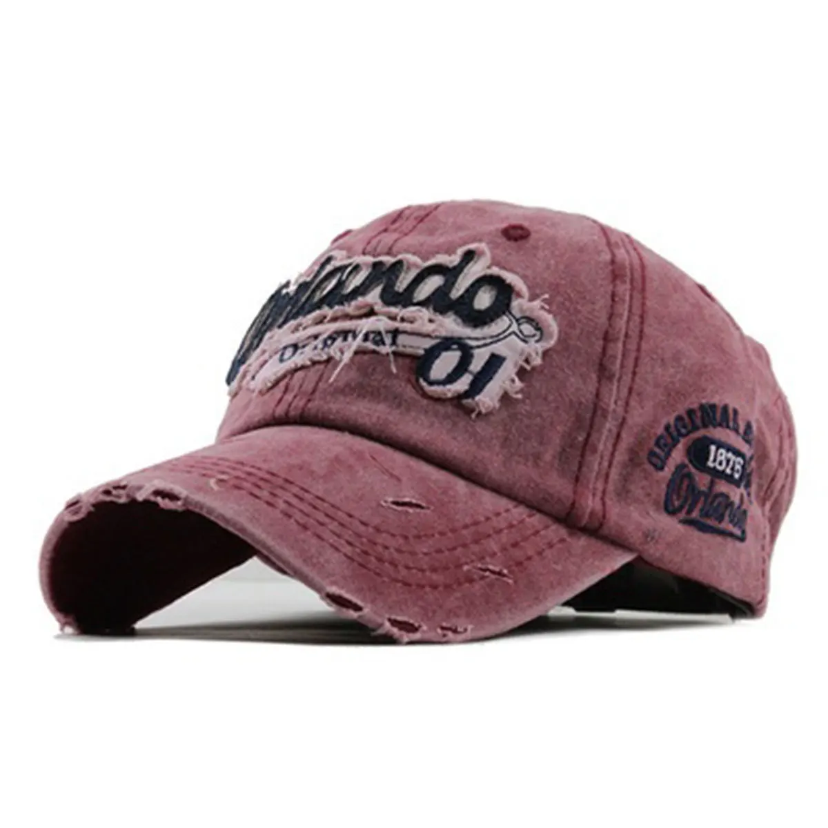 Spring and Autumn/Summer Broken Hole Baseball Hat Retro Men's and Women's Hat Alphabet Embroidered Duck Tongue Hat